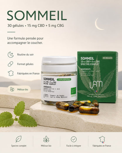 CBD Capsules | Sleep CBD + CBG + Lemon Balm – 30 units