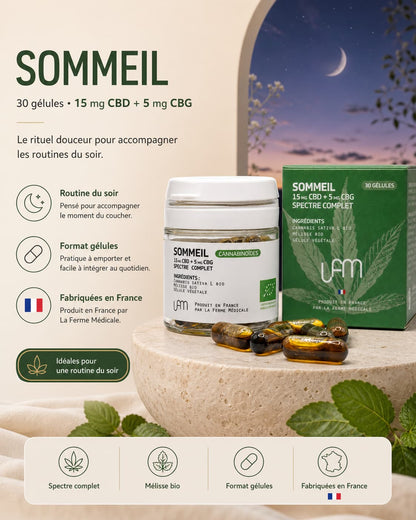 CBD Capsules | Sleep CBD + CBG + Lemon Balm – 30 units