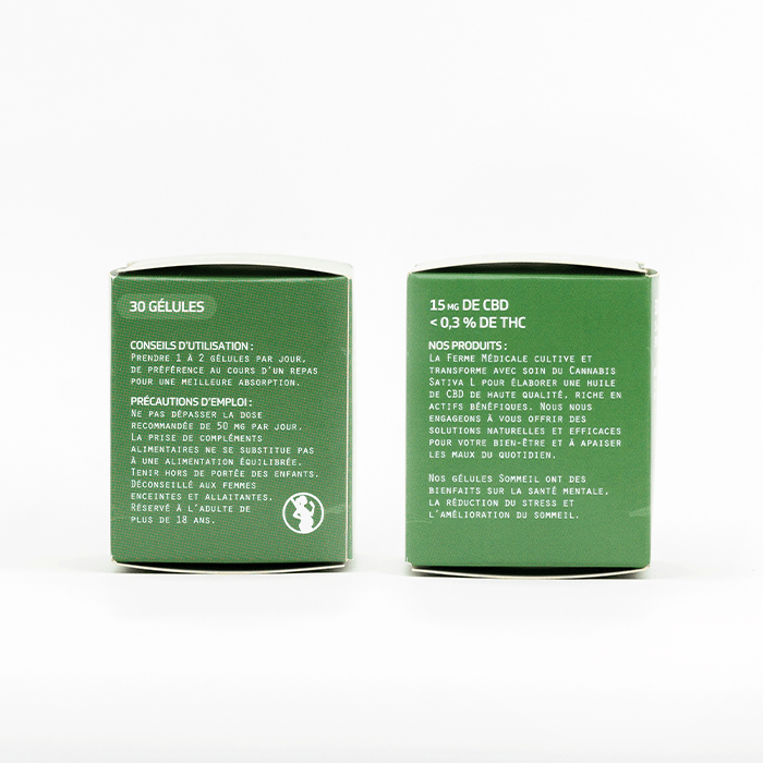 Gélule CBD | Sommeil CBD + CBG + Mélisse – 30 unités