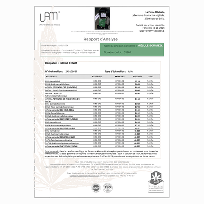 Gélule CBD | Sommeil CBD + CBG + Mélisse – 30 unités
