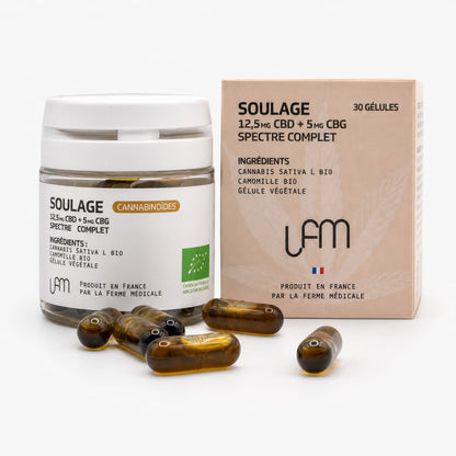 CBD Capsules | CBD + CBG + Chamomile Relief – 30 units