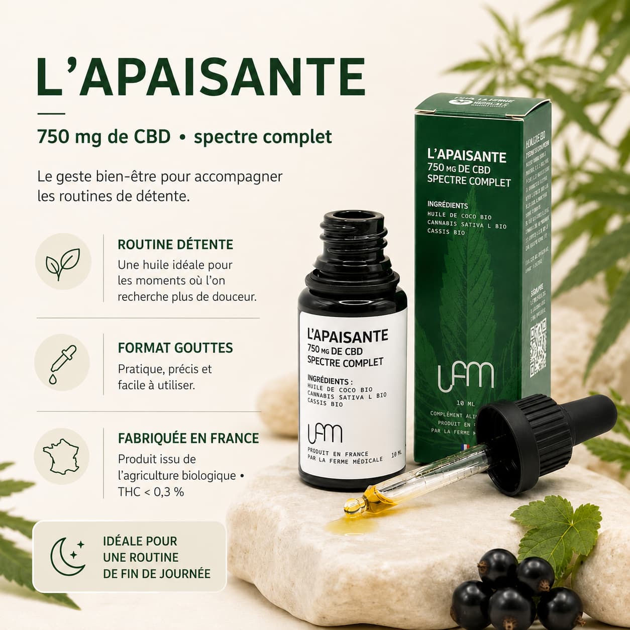 Huile CBD | L'Apaisante