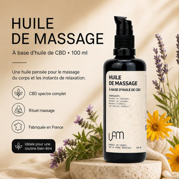 Huile de Massage Chanvre CBD Spectre Complet