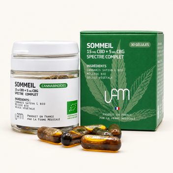 Gélule CBD | Sommeil CBD + CBG + Mélisse – 30 unités